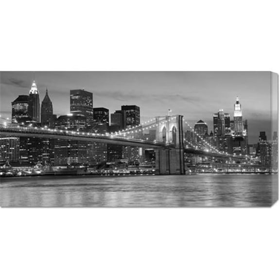 Bentley Global Arts dba American Walls 'Brooklyn Bridge at Night' Stretched Canvas Medium