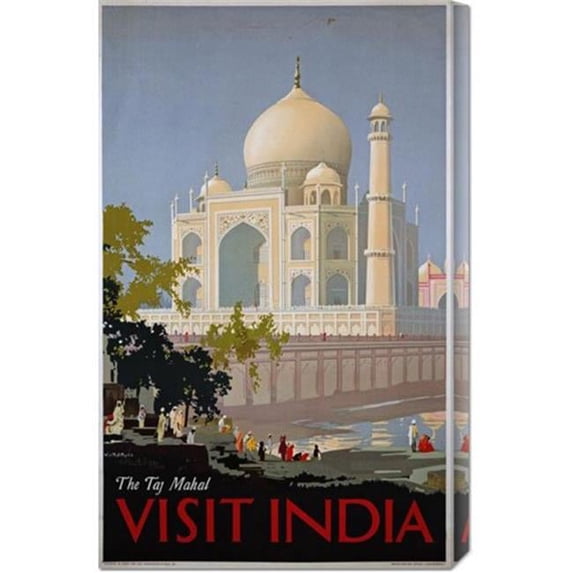 Bentley Global Arts dba American Walls GCS-264578-30-142 William Spencer Bagdatopoulus 'Visit India- The Taj Mahal' Stretched Canvas