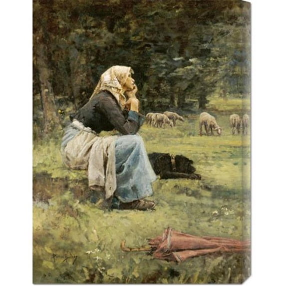 Bentley Global Arts dba American Walls GCS-265942-30-142 Pierre Billet 'A Young Shepherdess' Stretched Canvas