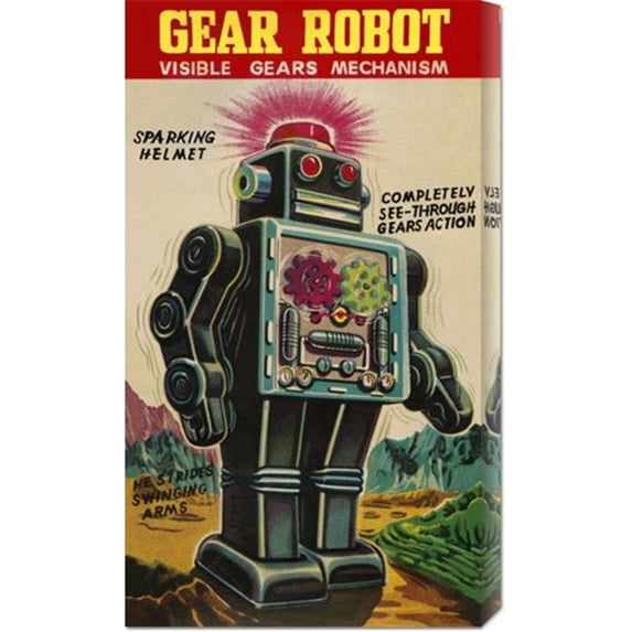 Bentley Global Arts dba American Walls GCS-374867-1224-142 retrobot 'Gear Robot' Stretched Canvas