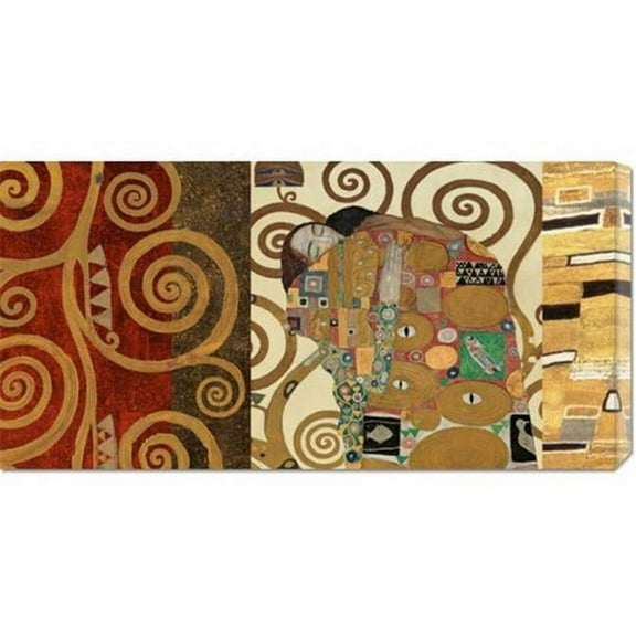 Bentley Global Arts dba American Walls GCS-375285-1836-142 Klimt Patterns 'The Embrace Gold' Stretched Canvas