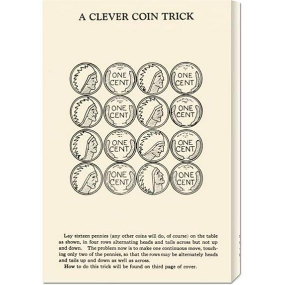 Bentley Global Arts dba American Walls GCS-376260-22-142 Retromagic 'A Clever Coin Trick - 16 Pennies' Stretched Canvas