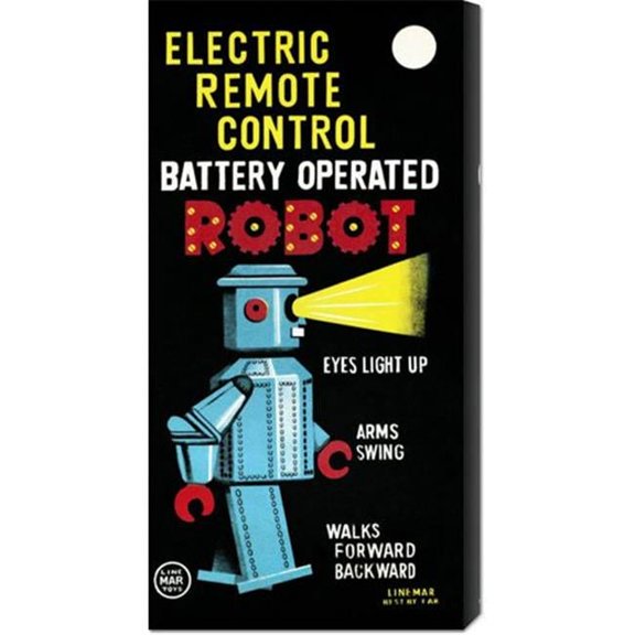 Bentley Global Arts dba American Walls GCS-376353-22-142 retrobot 'Electric Remote Control Battery Operated Robot' Stretched Canvas