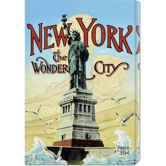 Bentley Global Arts dba American Walls GCS-376444-30-142 Retro Travel 'New York; The Wonder City' Stretched Canvas