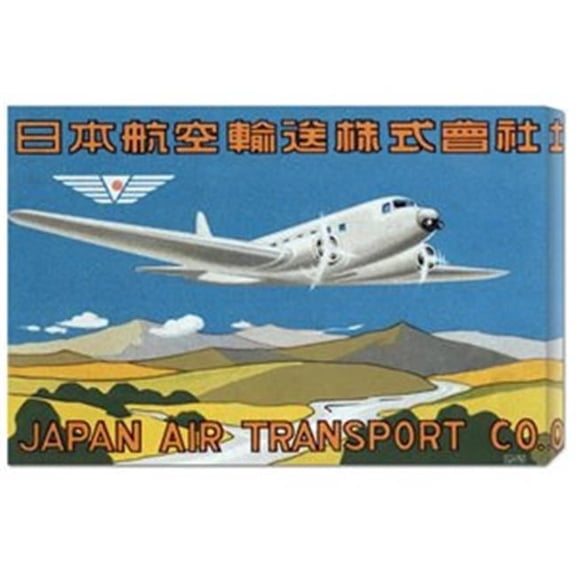 Bentley Global Arts dba American Walls GCS-376465-30-142 Retro Travel 'Japan Air Transport Label' Stretched Canvas