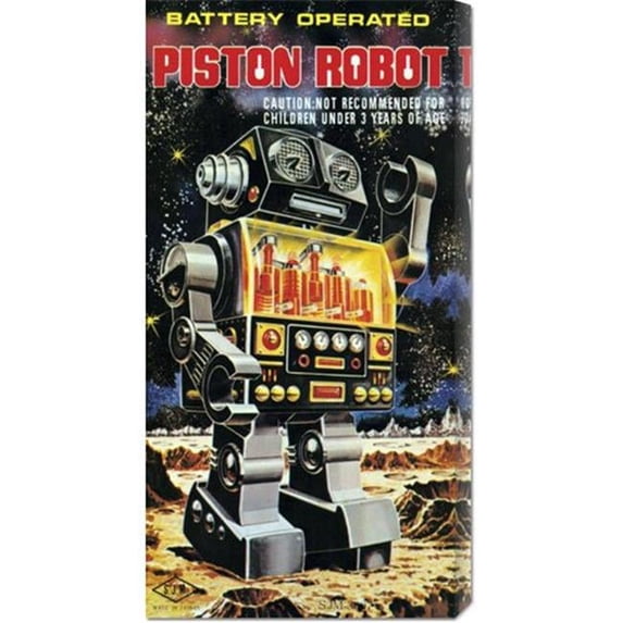 Bentley Global Arts dba American Walls Retrobot Battery Operated Piston Robot Stretched Canvas Medium