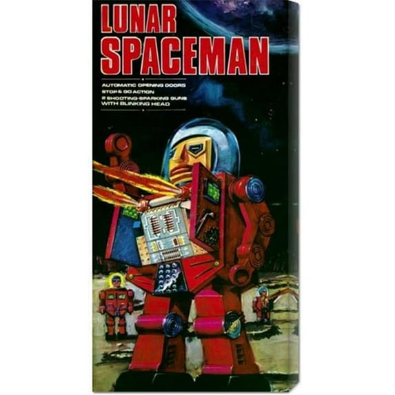 Bentley Global Arts dba American Walls GCS-376358-22-142 retrobot 'Lunar Spaceman' Stretched Canvas