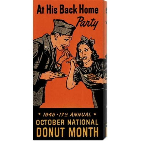 Bentley Global Arts dba American Walls GCS-376104-22-142 Retrolabel 'At His Back Home Party' Stretched Canvas