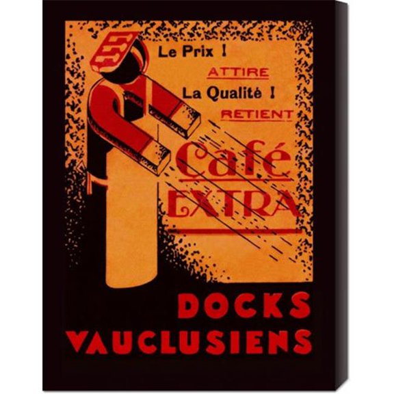 Bentley Global Arts dba American Walls Retrolabel 'Cafe Extra - Docks Vauclusiens' Stretched Canvas Medium