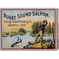 thumbnail image 1 of Bentley Global Arts dba American Walls GCS-376022-22-142 Retrolabel 'Puget Sound Salmon - On the Fly' Stretched Canvas, 1 of 1