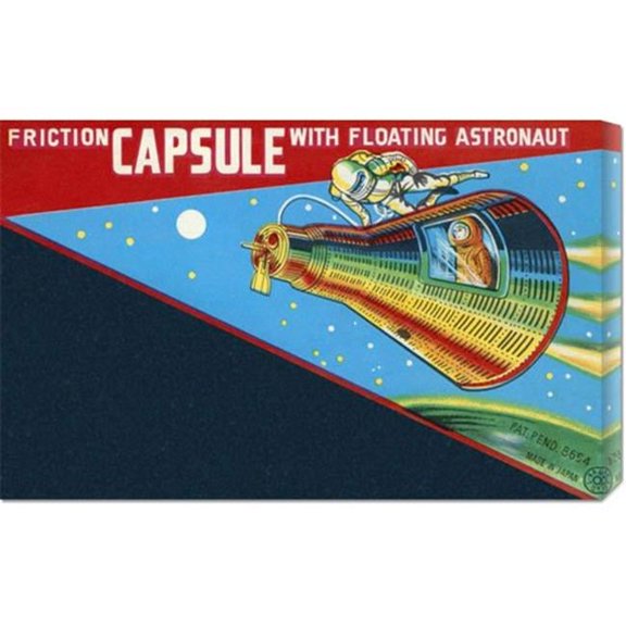 Bentley Global Arts dba American Walls GCS-375940-22-142 retrorocket 'Friction Capsule with Floating Astronaut' Stretched Canvas