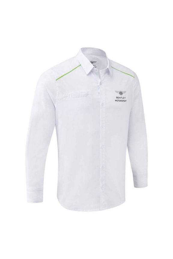 Bentley Motorsports Men's Team Long Sleeve Button Up Shirt - White