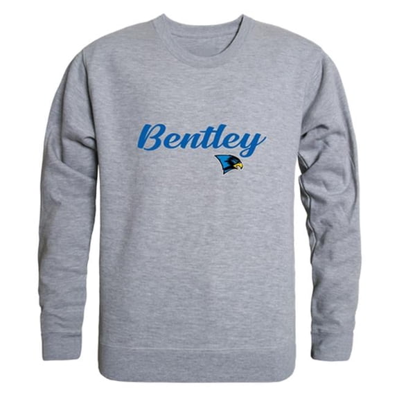 Bentley University Falcons Script Crewneck Sweatshirt, Heather Grey - Large