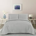 thumbnail image 1 of Bently Vintage Washed Lattice 3-Piece Quilt & Pillow Sham Set Queen Silver, 1 of 1