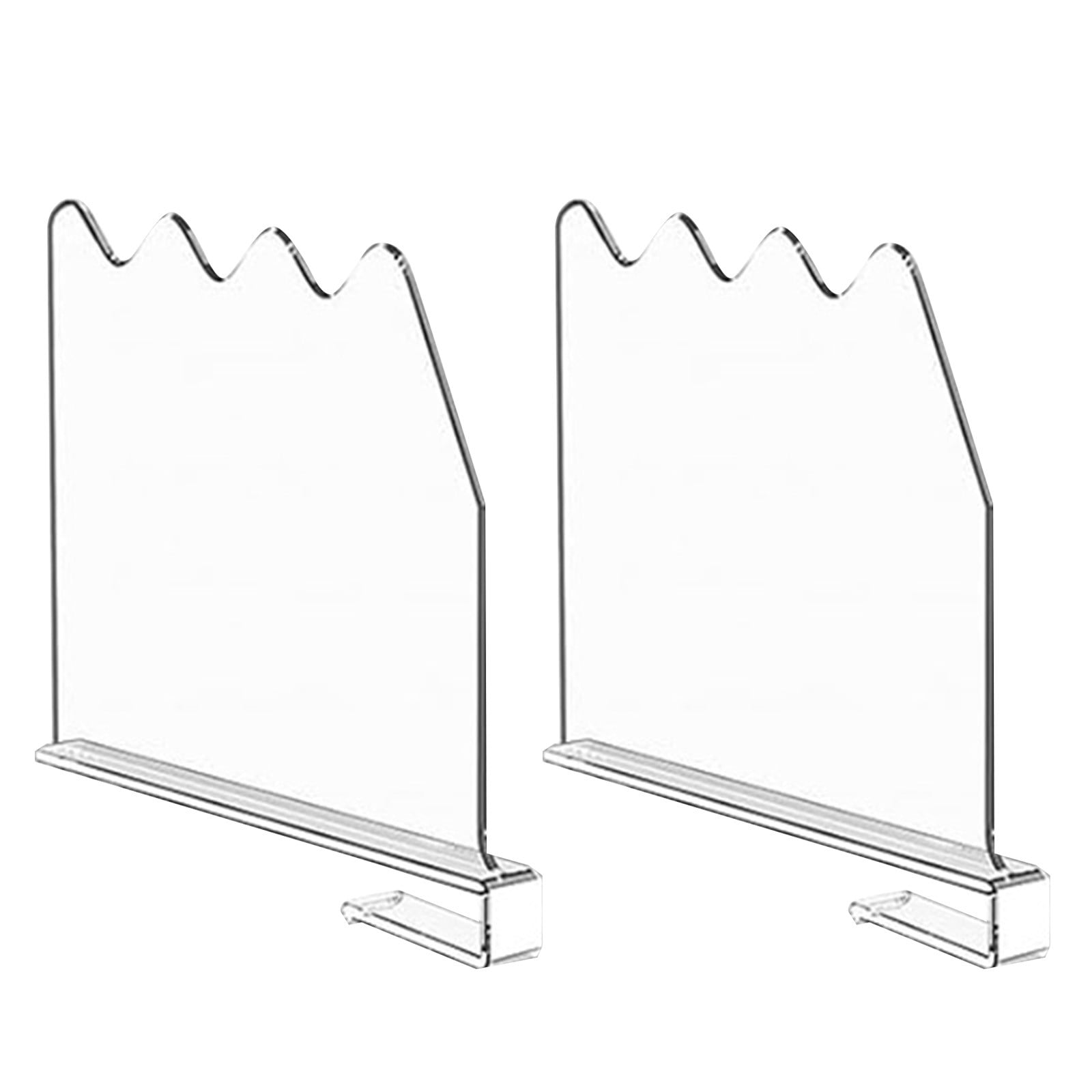 Consevisen Clear Acrylic Shelf Dividers - 10 Pack For Closet & Shelf Organizing, No-Tool Install, Fits Wooden Shelves