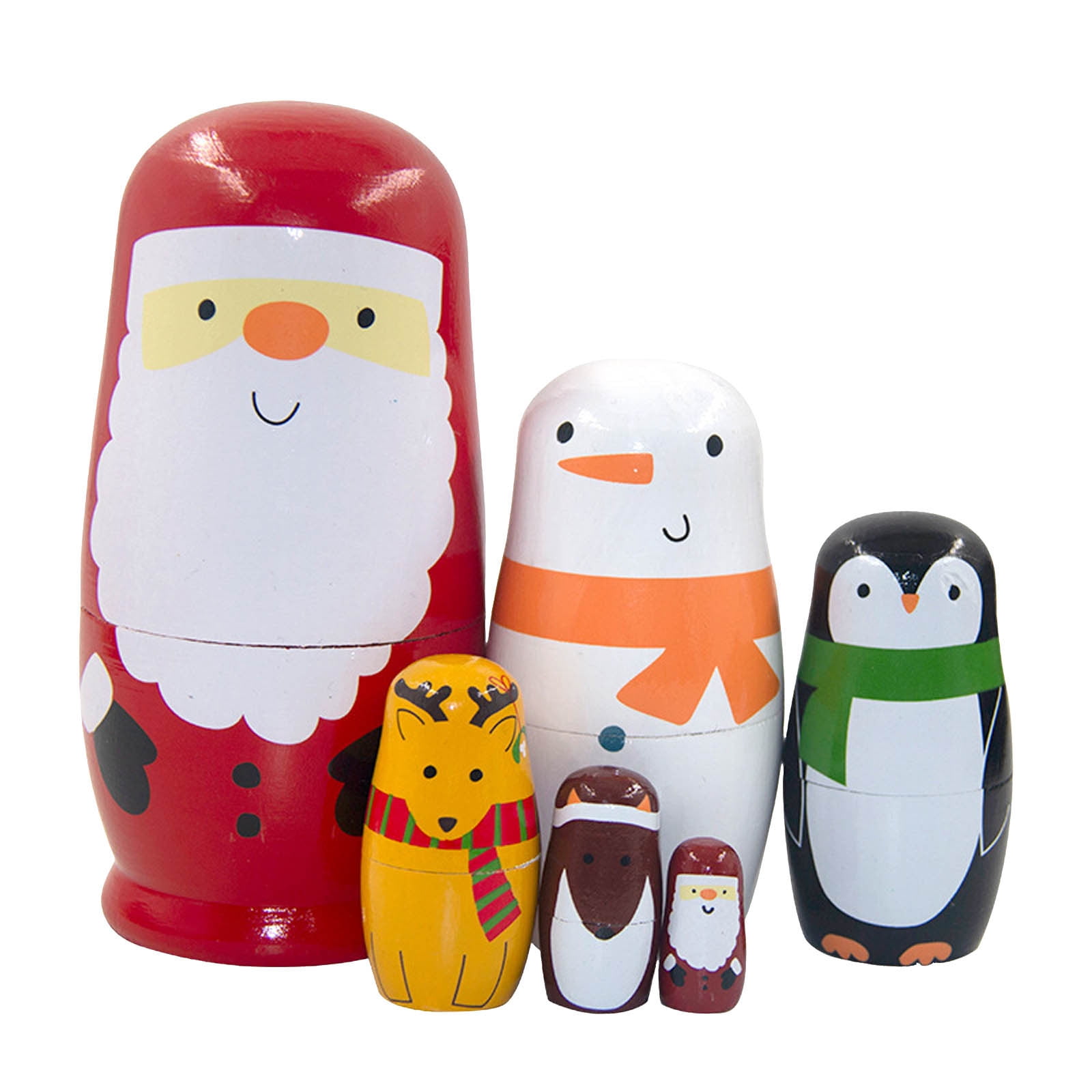 Bentne 6 Pieces Nesting Dolls Wooden Russian Matryoshka Doll Cute ...