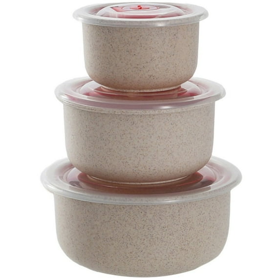 Bento Bowls with Lid, Bento Boxes / Food Carrier / Food Storage & Organization Container With Lid, Mixing Bowls Set of 3,Beige