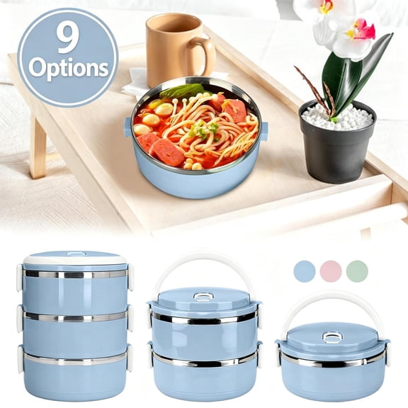 Bento Box, 1-Tier Stainless Steel Insulated Lunch Container, Airtight Leakproof Lunch Box with Side Lock & Foldable Handles, Portable Thermal Food Storage for Office, Picnic & Outdoor Meal Prep