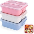 thumbnail image 1 of Bento Box , 3 Pack Snack Containers with 3 Compartments for Meal Prep & On-the-Go , Lunchable Container Reusable and BPA-Free, 1 of 7