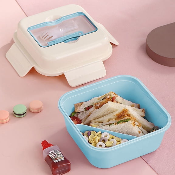 Bento Box, 6.3in Food Container, Leak-Proof Divided Food ContainerMicrowave Ok, 4-Point Lock, Reusable Sealed Meal Prep Bo