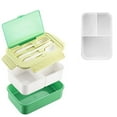 thumbnail image 1 of Bento Box for Adult, 1100 ML Lunch Containers for Adults, LeakProof Lunch Box with Utensils, BPA Free, 3 Compartment Bento Box Microwave Safe, Green(Upgraded version), 1 of 8