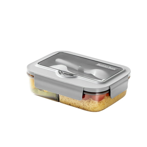 Bento Box for Adult, Large-Capacity Lunch Box with 2 Compartments, Leak-Proof Insulated Lunch Box Containers with Spoon and Fork, Food Storage Box for Home Office Work and Travel