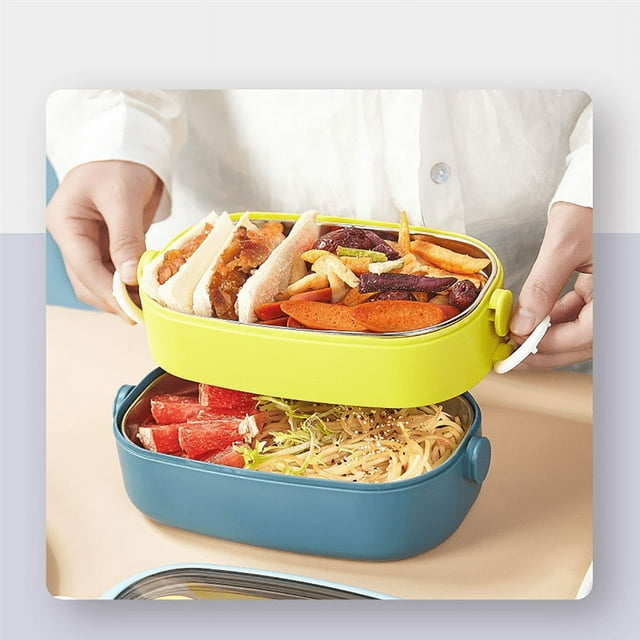 Bento Box Adult Lunch Box,1.6L AllInOne Bento Lunch Box with Carrying Handle Including