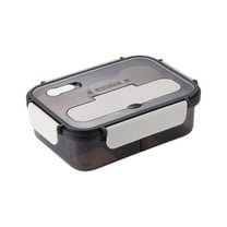 Bento Box Adult Lunch Box, 3 Compartment Meal Prep Containers with Lids, Clear Lunch Box Containers for Adults Men Women, Food Storage Containers - Microwave, Dishwasher Safe, 9.25x6.7x2.75"