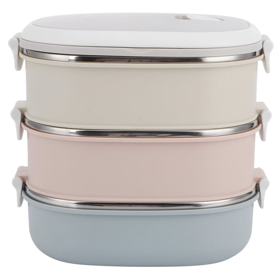 Bento Box Adult Lunch Box, 3 Tier Upgrade Leakproof Stainless Steel Stackable Bento Lunch Box Container, built in sealing rubber, for On the Go Meal and Snack Packing