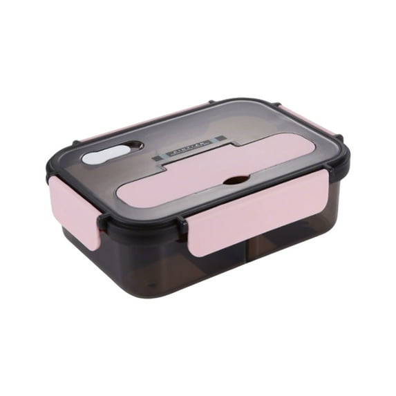 Bento Box Adult Lunch Box, Lunchable Containers with 3 Compartments, Meal Prep Food Container for Women, Lunch Box with Utensils, Snack/Salad/Sandwich Box, Microwave/Dishwasher Safe/BPA Free(Pink)