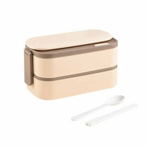 Bento Box Adult Lunch Box, Portable Insulated Lunch Containers, 2-Tier Stackable Stainless Steel Bento Boxes, Leakproof Food Container, Khaki