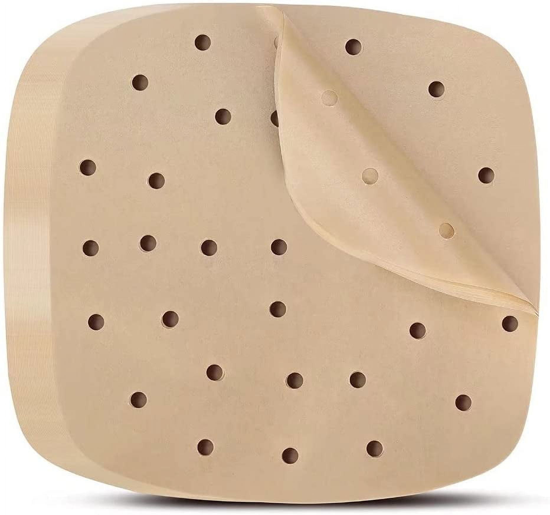 Air Fryer Parchment Paper Liners: 200PCS 8.5 inch Square Perforated parchment paper for Air Fryer, Premium Bamboo Steamer Liner for Air Fryers Baking Cooking Oven