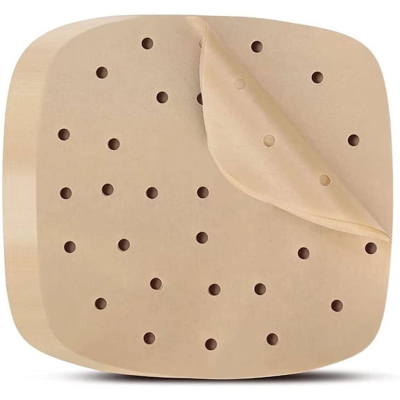 Air Fryer Parchment Paper Liners: 200PCS 8.5 inch Square Perforated parchment paper for Air Fryer, Premium Bamboo Steamer Liner for Air Fryers Baking Cooking Oven