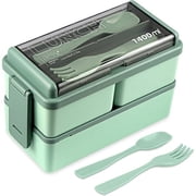 Bento Box Adult Lunch Box Stackable,49OZ Bento Boxes for Adults Lunch Containers,Leak Proof Adult Bento Box with Removable Compartments,Bento Box Lunch Box Microwave Safe
