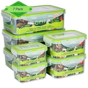 Bento Box Adult Lunch Box and Stackable Snack Containers Set 7 Pack 3 x 39oz + 2 x 17oz + 2 x 6oz - Bento Lunch Box for Kids, Bento Boxes for Adults, Small Food Containers with lids, Plastic