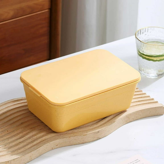 Bento Box Adult Lunch Container Stackable Meal Prep for Office Travel Microwave and Dishwasher Safe Reusable Lightweight Yellow
