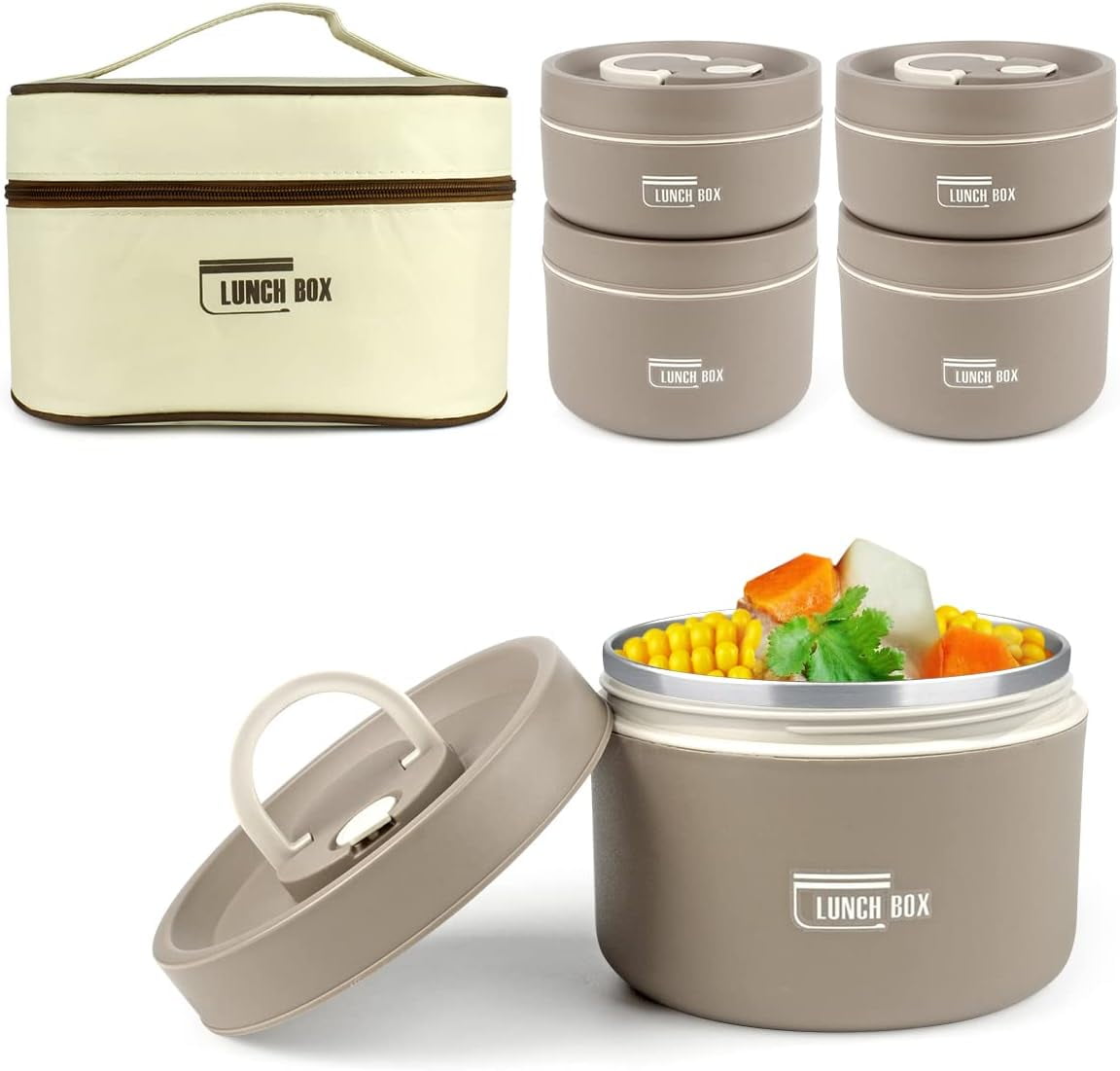 Bento Box Adult Lunch Box Set Portable Insulated Containers Food