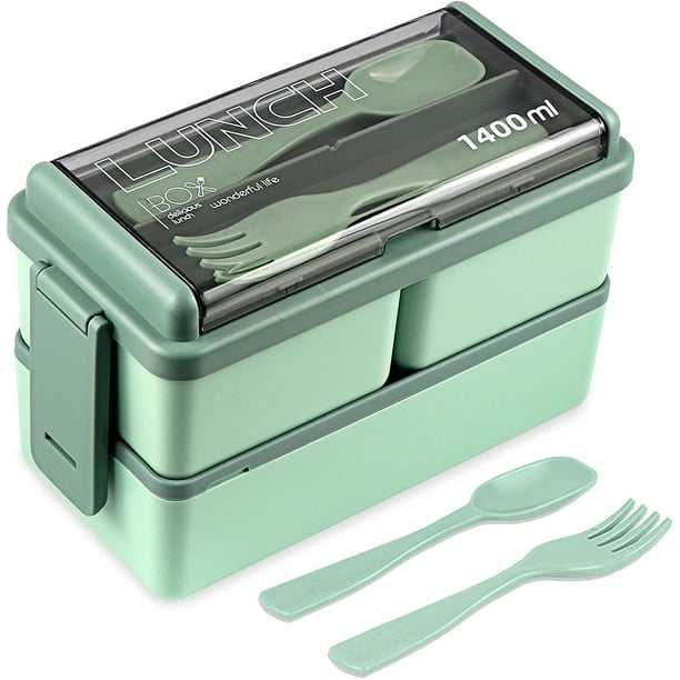 KARRICO Leakproof XL Premium Bento Box Adult Lunch Box | 68 oz Large Size Bento Lunch Box | Adult Bento Box | BPA Free Microwave Safe (Black)