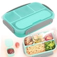thumbnail image 1 of Bento Box for Adults,4 Compartments Lunch Box, Snack Containers Reusable Lunch Containers Drop-Proof, Dishwasher Safe & Made with BPA-Free Materials, green, 1 of 9