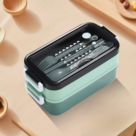 Bento Box for Adults, Double Layer Microwave Lunch Box Insulation for Takeout Meals for and Office Workers Portable Sealed Food Storage Box High Temperature Resistants Lun