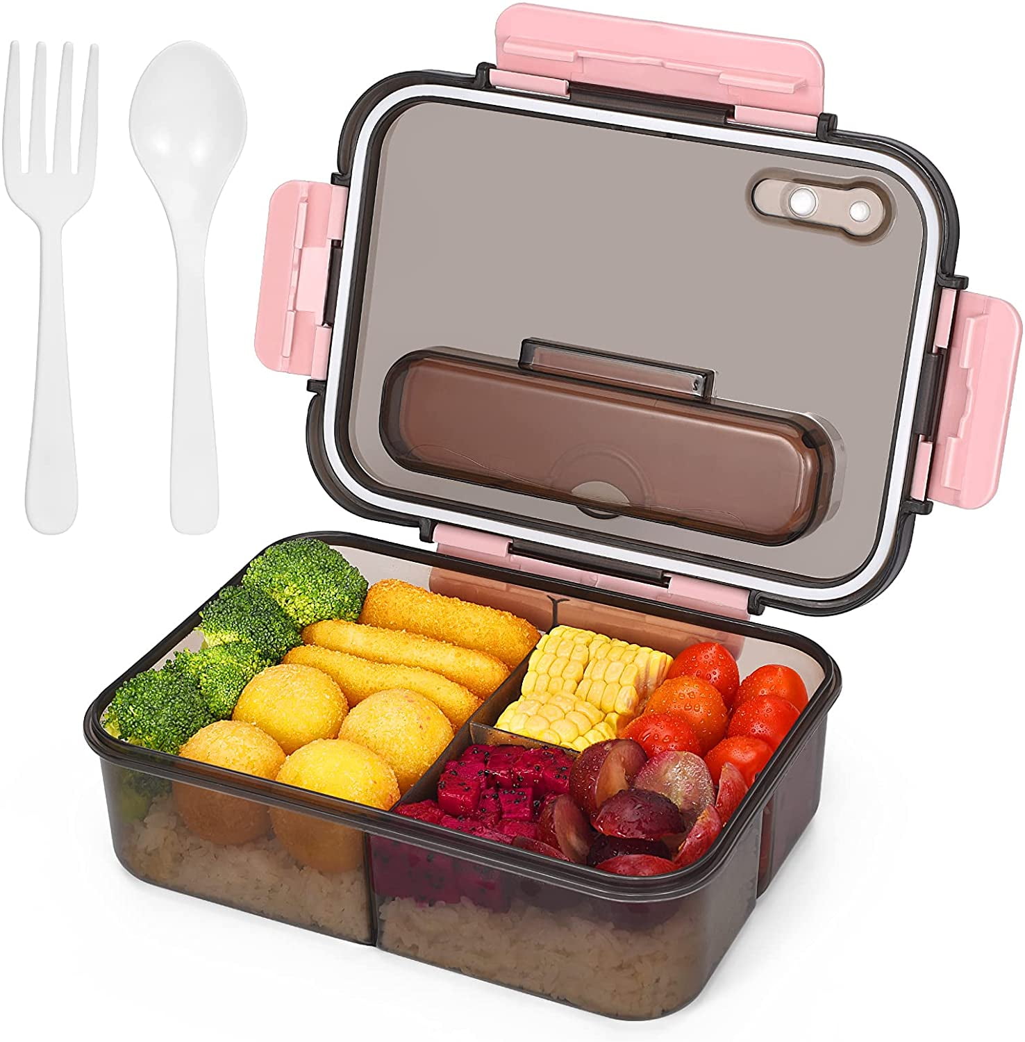 Lehoo Castle Bento Lunch Box for Kids with 5 Compartments,1250ml Lunch  Containers with Sauce Jar, Spoon&Fork, Durable, Leak Proof, BPA-Free and  Food-Safe Materials (Pink) - Yahoo Shopping