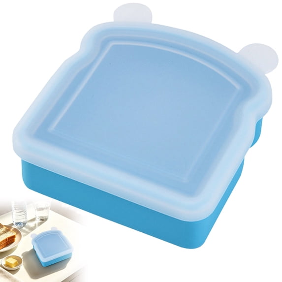 Bento Box Bread Shaped Silicone Sandwich Container, Lightweight ...