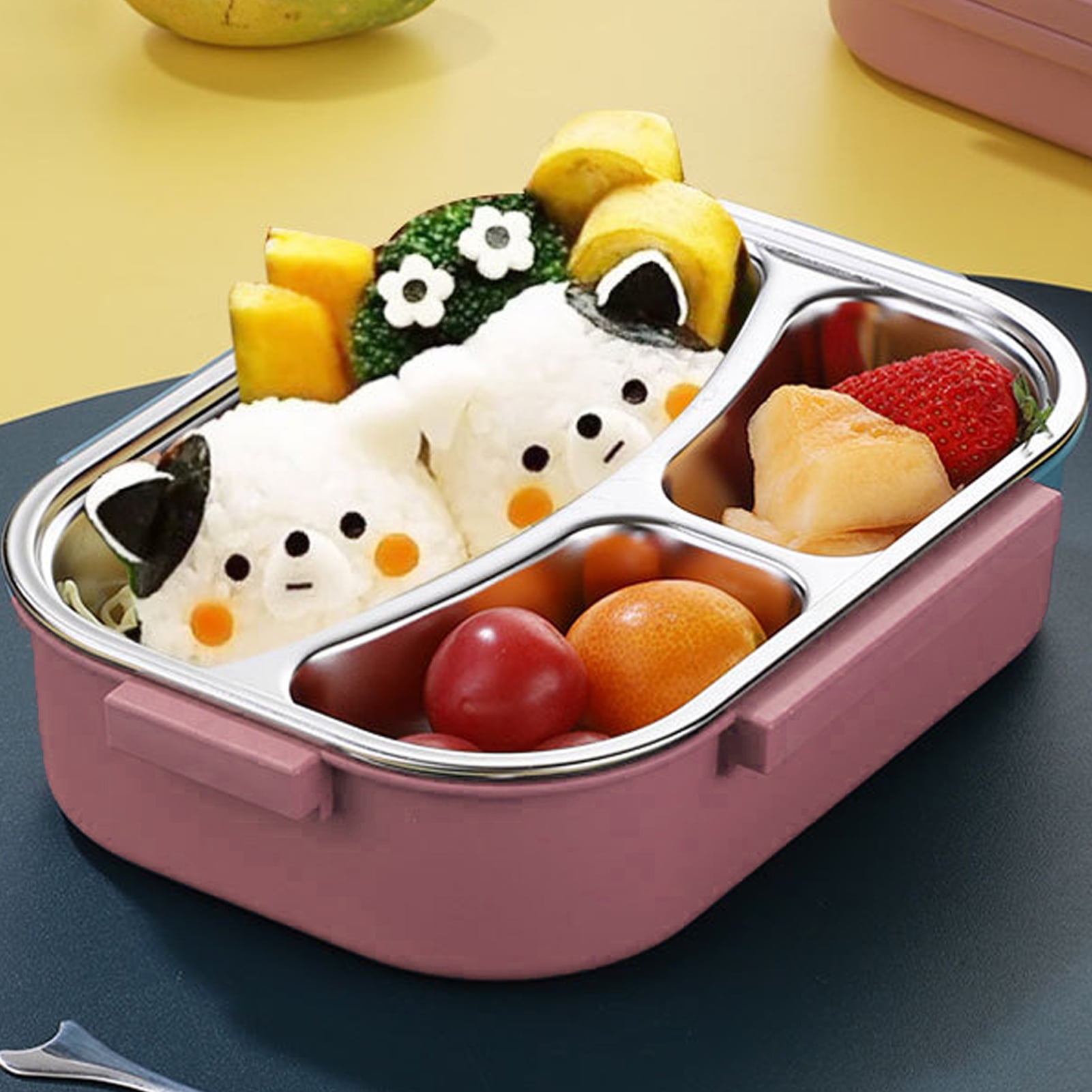 Bento Box, Compartment Is Designed Kids Lunch Box Made Of 304 Stainless Steel For School For