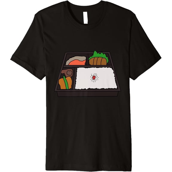 Bento Box Japanese Food Premium T-Shirt men and women can wear, black, white, gifts