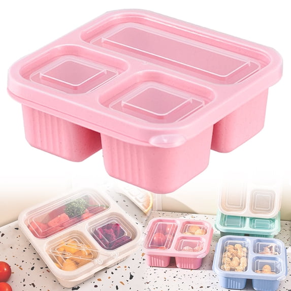 Bento Box Adult, 3 Compartments Lunchable Meal Prep Containers Lunch Containers, Reusable Snack Containers with Lids, Snack Boxes for Work, and Travel