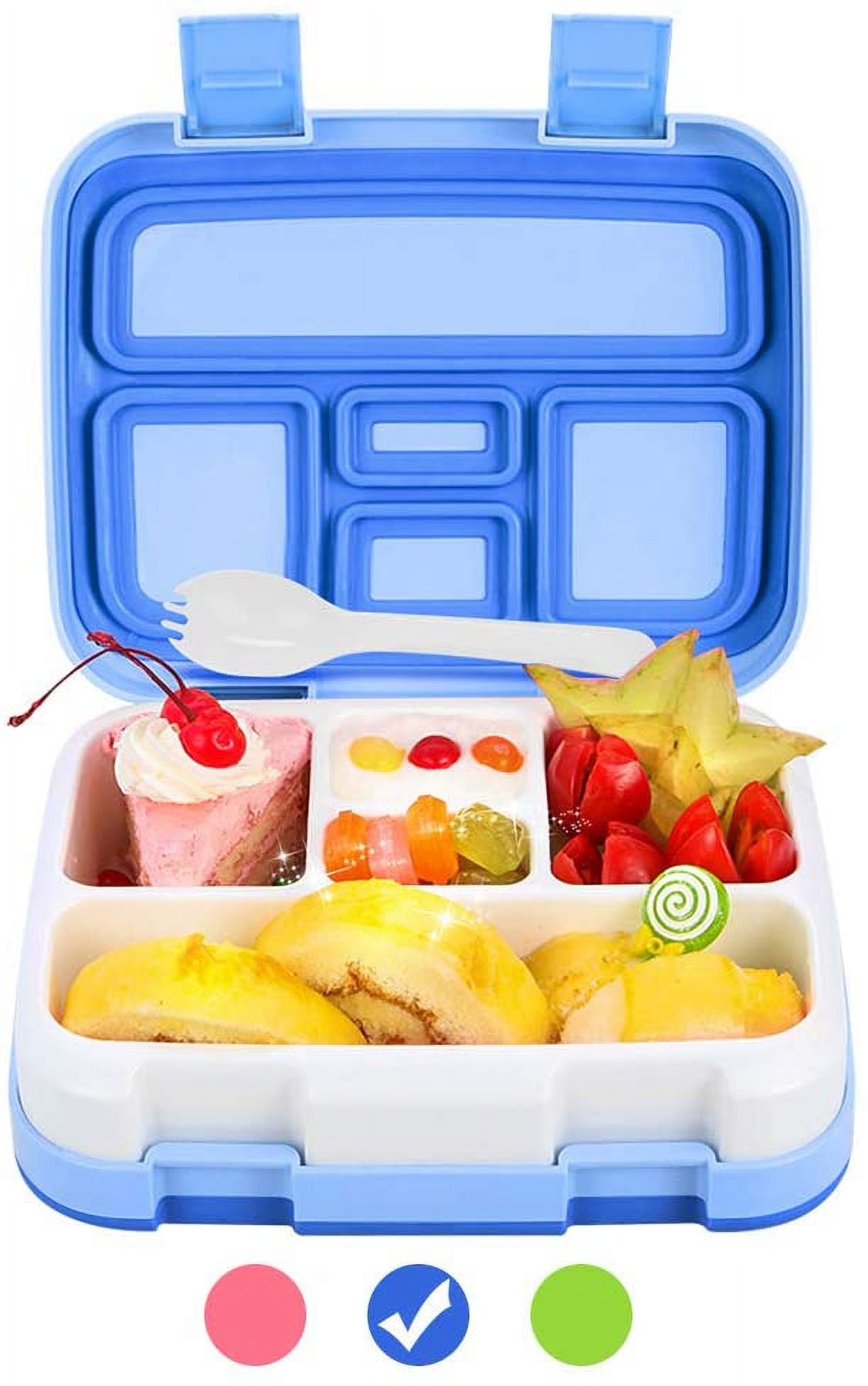 Dww-kids Snack Box, 6 Compartment Kids Lunch Box, Leakproof Kid Boy Snack  Box, Microwavable Ready, For School, Student, Office 920ml, Blue