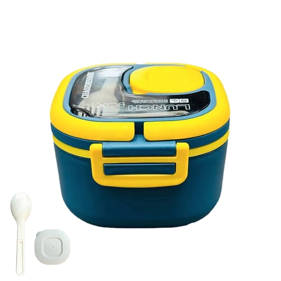 Bento Box, Large Capacity Cutlery Box Insulated Lunch Box Leak-Proof Container with Portable Sauce Pod and Cutlery Lunchbox for Dishwasher/MicrowaveSafe