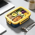 thumbnail image 1 of Bento Box Lunch Box 3 Compartment Snack Containers Reusable Meal Prep Container With Tableware for Home Travel Work Picnic Teenager Microwave Dishwasher Safe, 1 of 6