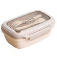 thumbnail image 1 of Bento Box Lunch Container (33oz) - Airtight Seal, Sturdy, with Tableware, Heat-Resistant, Microwave Safe, 1 of 8