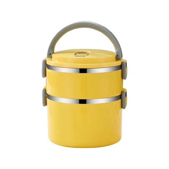 Bento Box, Multi-Layer Insulated Lunch Box Container, Yellow Portable ...
